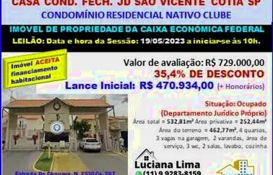 Imagem: A casa em condomínio possui 4 Dormitórios, 3 Banheiros, 3