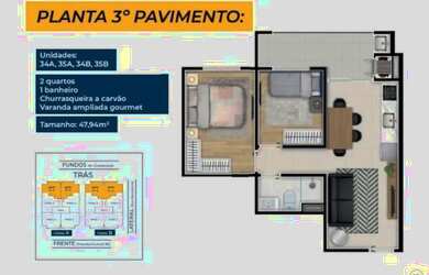 Imagem 9: MALIBU RESIDENCIAL AP206. Churrasqueira, Ar-condicionado, Imóvel novoe64m²...