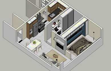 Imagem: O apartamento possui 2 Dormitórios, 1 Banheiro, 46m² de Área