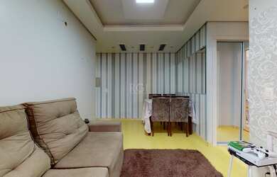 Imagem: O apartamento possui 1 Dormitório, 1 Banheiro, 1 Vaga na garagem