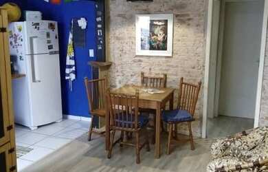 Imagem: O apartamento na cobertura possui 1 Dormitório, 2 Banheiros