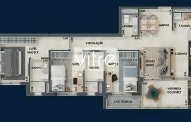 Imagem: O apartamento possui 3 Dormitórios, 3 Banheiros, 2 Vagas na