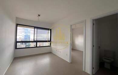 Imagem: O apartamento possui 1 Dormitório, 2 Banheiros, 1 Vaga na garagem