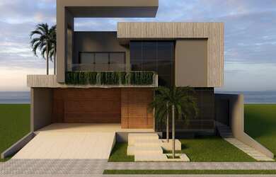 Imagem: A casa possui 4 Dormitórios, 5 Banheiros, 4 Vagas na garagem