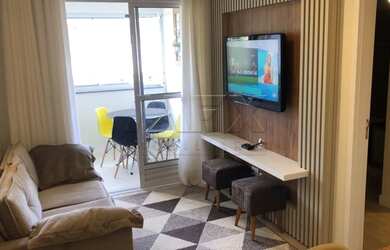 Imagem: O apartamento possui 1 Dormitório, 1 Banheiro, 1 Vaga na garagem