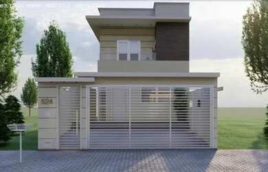 Imagem: A casa possui 3 Dormitórios, 2 Banheiros, 2 Vagas na garagem