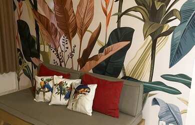 Imagem: A casa em condomínio para alugar possui 3 Dormitórios, 2 Banheiros