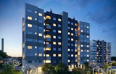 Imagem: O apartamento possui 1 Dormitório, 1 Banheiro, 1 Vaga na garagem