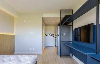 Imagem: O apartamento possui 1 Dormitório, 1 Banheiro, 1 Vaga na garagem