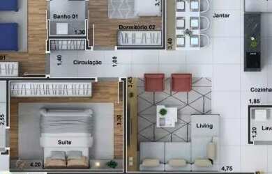 Imagem: O apartamento possui 3 Dormitórios, 3 Banheiros, 2 Vagas na