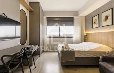 Imagem: O apartamento possui 1 Dormitório, 1 Banheiro, 1 Vaga na garagem