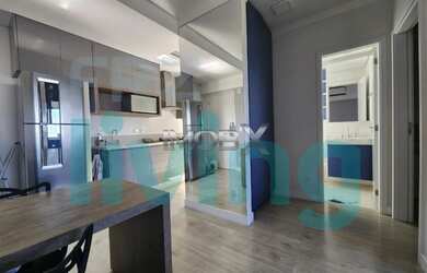 Imagem: O apartamento possui 1 Dormitório, 1 Banheiro, 1 Vaga na garagem