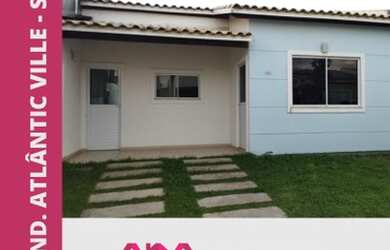 Imagem: A casa em condomínio possui 3 Dormitórios, 1 Banheiro, 2 Vagas