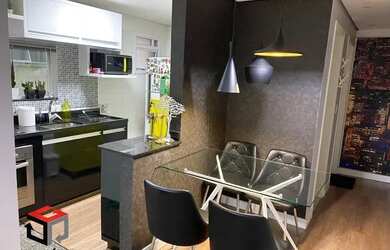 Imagem: O apartamento possui 1 Dormitório, 2 Banheiros, 1 Vaga na garagem