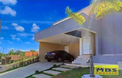 Imagem: A casa em condomínio possui 4 Dormitórios, 4 Banheiros, 4