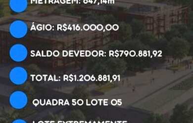 Imagem: O terreno possui 647m² de Área e está localizado em Parque