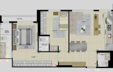 Imagem 5: dot bueno 2 suítes. Piscina, Varanda, 67m² de Áreae1 Vaga na garagem
