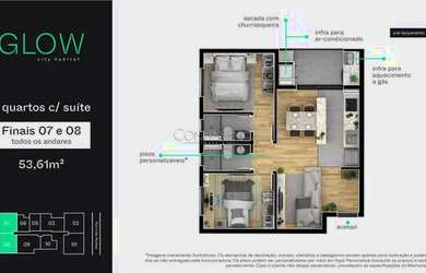 Imagem 15: Apartamento à venda no Glow City Habitat no Novo Mundo em Curitiba/PR