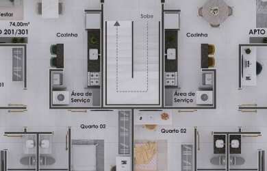 Imagem: O apartamento possui 3 Dormitórios e está localizado em Jaguaribe