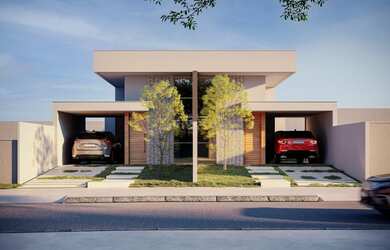 Imagem: A casa possui 3 Dormitórios, 3 Banheiros, 2 Vagas na garagem