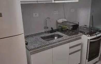 Imagem: O apartamento possui 1 Dormitório, 1 Banheiro, 1 Vaga na garagem