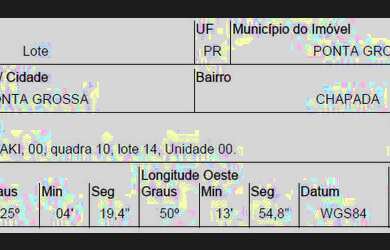 Imagem: O terreno possui 360m² de Área e está localizado em Chapada