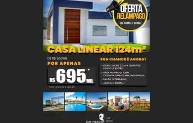 Imagem: A casa possui 4 Dormitórios, 4 Banheiros, 2 Vagas na garagem