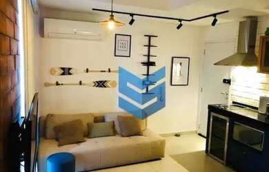 Imagem: O apartamento possui 1 Dormitório, 1 Banheiro, 1 Vaga na garagem