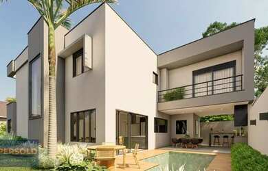 Imagem: A casa possui 3 Dormitórios, 5 Banheiros, 4 Vagas na garagem