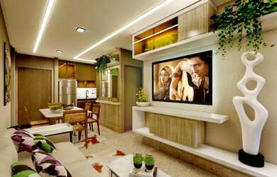 Imagem: O apartamento possui 2 Dormitórios, 2 Banheiros, 1 Vaga na