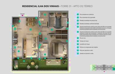 Imagem 16: Apartamento 2 quartos 43,39m² Residencial Ilha dos Vinhais, Vinhais,...
