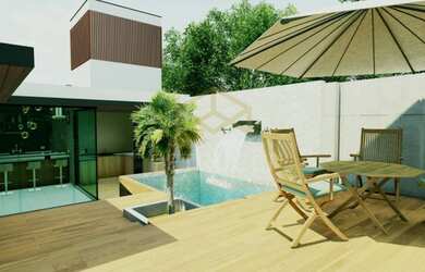 Imagem: A casa em condomínio possui 3 Dormitórios, 5 Banheiros, 4