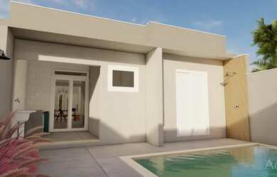 Imagem: A casa possui 3 Dormitórios, 3 Banheiros, 2 Vagas na garagem