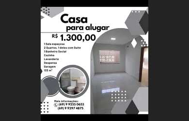 Imagem: A casa possui 2 Dormitórios, 2 Banheiros, 1 Vaga na garagem