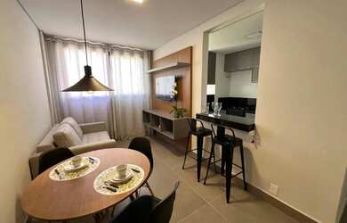 Imagem: O apartamento possui 1 Dormitório, 1 Banheiro, 1 Vaga na garagem