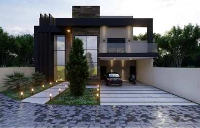 Imagem: A casa em condomínio possui 4 Dormitórios, 4 Banheiros, 4