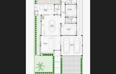 Imagem: A casa possui 3 Dormitórios, 2 Banheiros, 2 Vagas na garagem