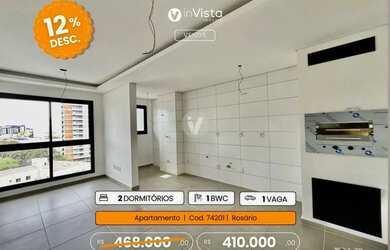 Imagem: O apartamento possui 2 Dormitórios, 1 Banheiro, 1 Vaga na garagem