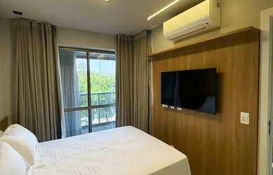 Imagem: O apartamento possui 1 Dormitório, 1 Banheiro, 1 Vaga na garagem