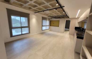 Imagem: O apartamento possui 1 Dormitório, 1 Banheiro, 1 Vaga na garagem