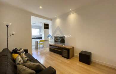 Imagem: O apartamento possui 1 Dormitório, 2 Banheiros, 1 Vaga na garagem