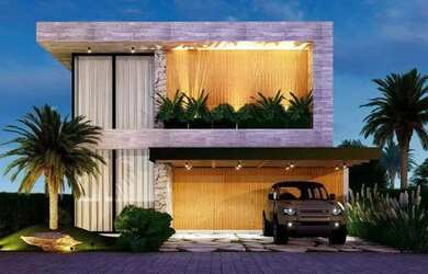 Imagem: A casa em condomínio possui 5 Dormitórios, 5 Banheiros, 2