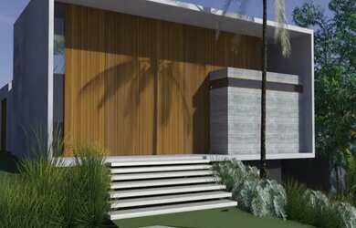 Imagem: A casa em condomínio possui 4 Dormitórios, 4 Banheiros, 2