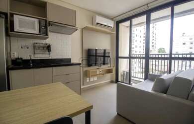 Imagem: O apartamento possui 1 Dormitório, 1 Banheiro, 1 Vaga na garagem