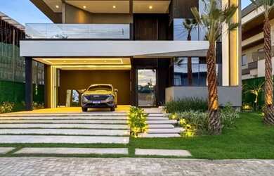 Imagem: A casa em condomínio possui 5 Dormitórios, 5 Banheiros, 4