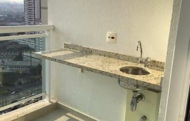 Imagem: O apartamento possui 1 Dormitório, 1 Banheiro, 1 Vaga na garagem