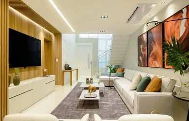 Imagem: A casa em condomínio possui 4 Dormitórios, 4 Banheiros, 4