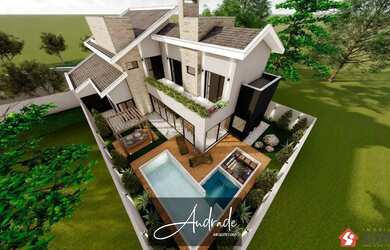 Imagem: A casa possui 5 Dormitórios, 5 Banheiros, 2 Vagas na garagem