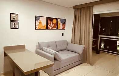 Imagem: O apartamento possui 1 Dormitório, Acomodam 5 pessoas, 1 Vaga