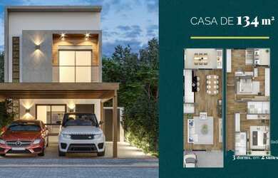 Imagem: A casa em condomínio possui 3 Dormitórios, 2 Banheiros, 2